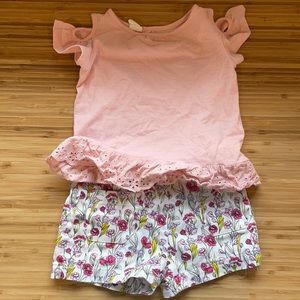 Zara 18-24 mo floral shorts and Gap 12-18 mo top
